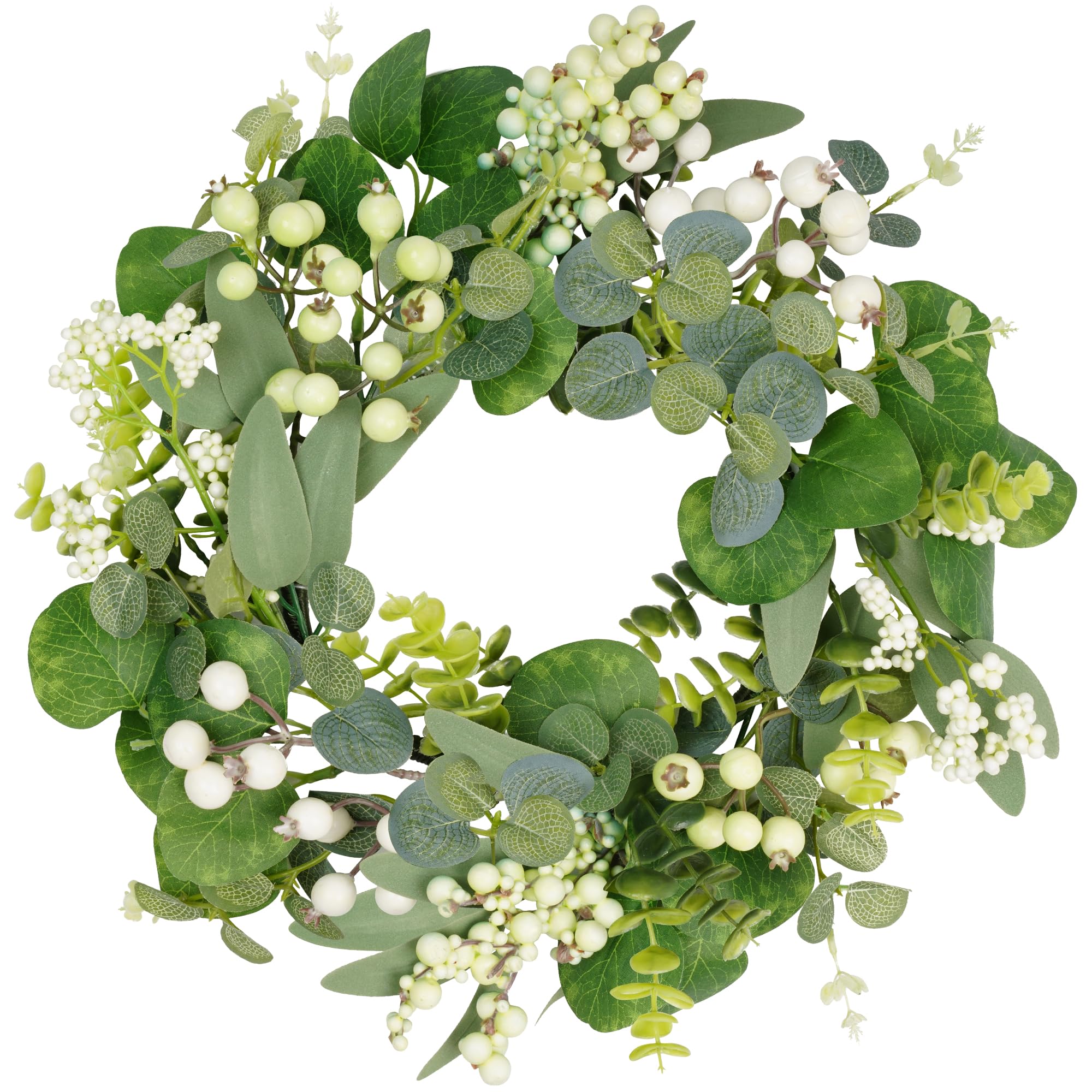 COLORSPEC Eucalyptus Wreath for Front Door, 33cm Spring Summer Green Wreath, Lifelike Artificial Small Door Wreath Decoration for Farmhouse, Wedding, Home, Window, Wall, Fireplace