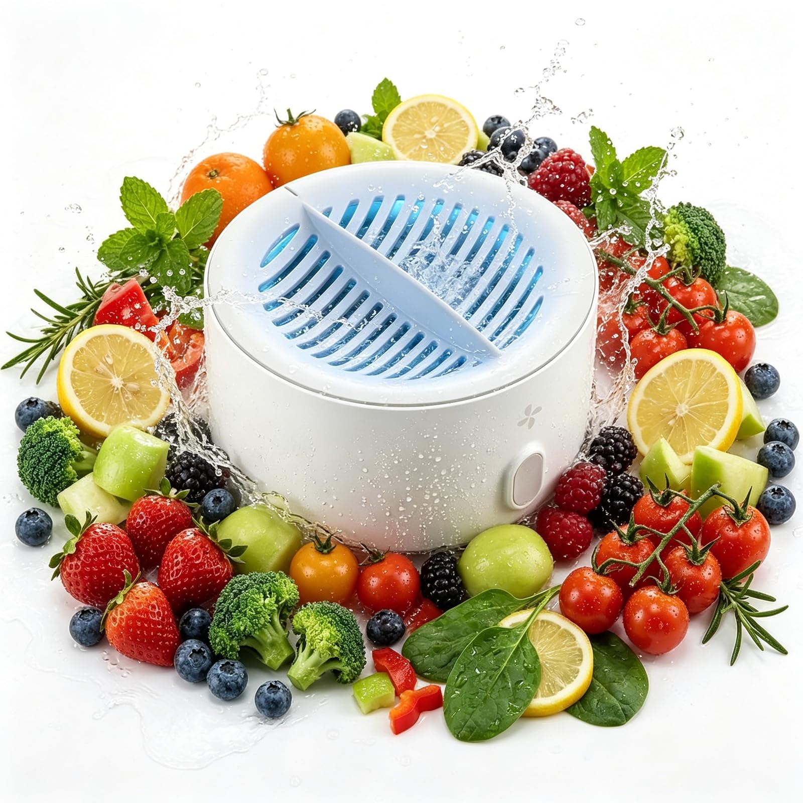 Ultrasonic Fruit Vegetable Produce Cleaner, Veggie Cleaning Machine, Deep Cleaning Surface Residues, IPX7 Waterproof Cordless Device for Berries Meat