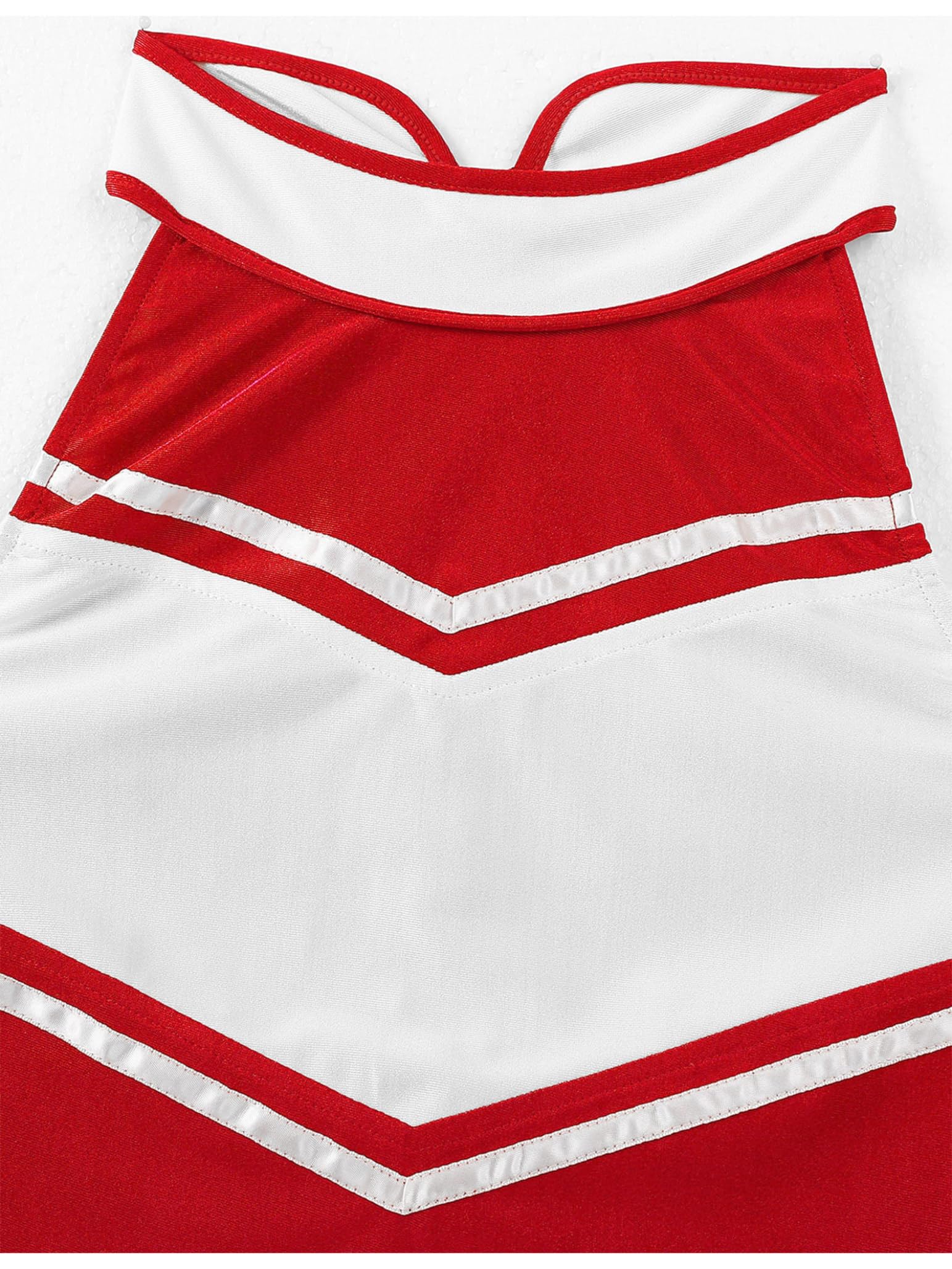 TSSOE Women Cheer Leader Costume Uniform Cheerleading Adult Dress Outfit Crop Top with Pleated Mini Skirt: X-Large Red
