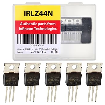 Genuine IRLZ44N IRLZ44 from Infineon Technologies 0.022 RDSON 47A 55V IRLZ44NPBF Pack of 5pcs in ESD Logic Level Mosfet Protective Packaging TO-220 Gate-Source Threshold Voltage 1.0V to 2.0V.
