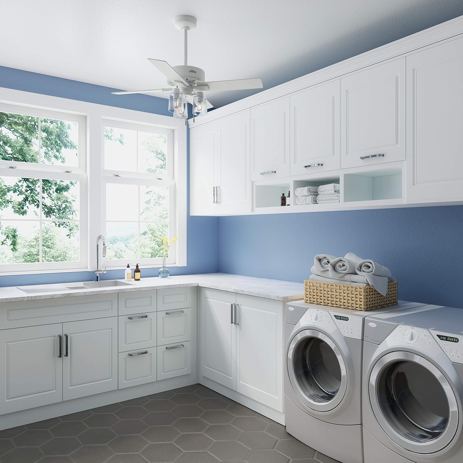 Bеѕt Cуbеr Mоndау 🔥 Hunter Pelston Indoor Ceiling Fan with LED Light and Pull Chain, 44, Matte White 🛒 Crаzу Dеаlѕ Hunter Pelston Indoor Ceiling Fan with LED Light and Pull Chain, 44, Matte White