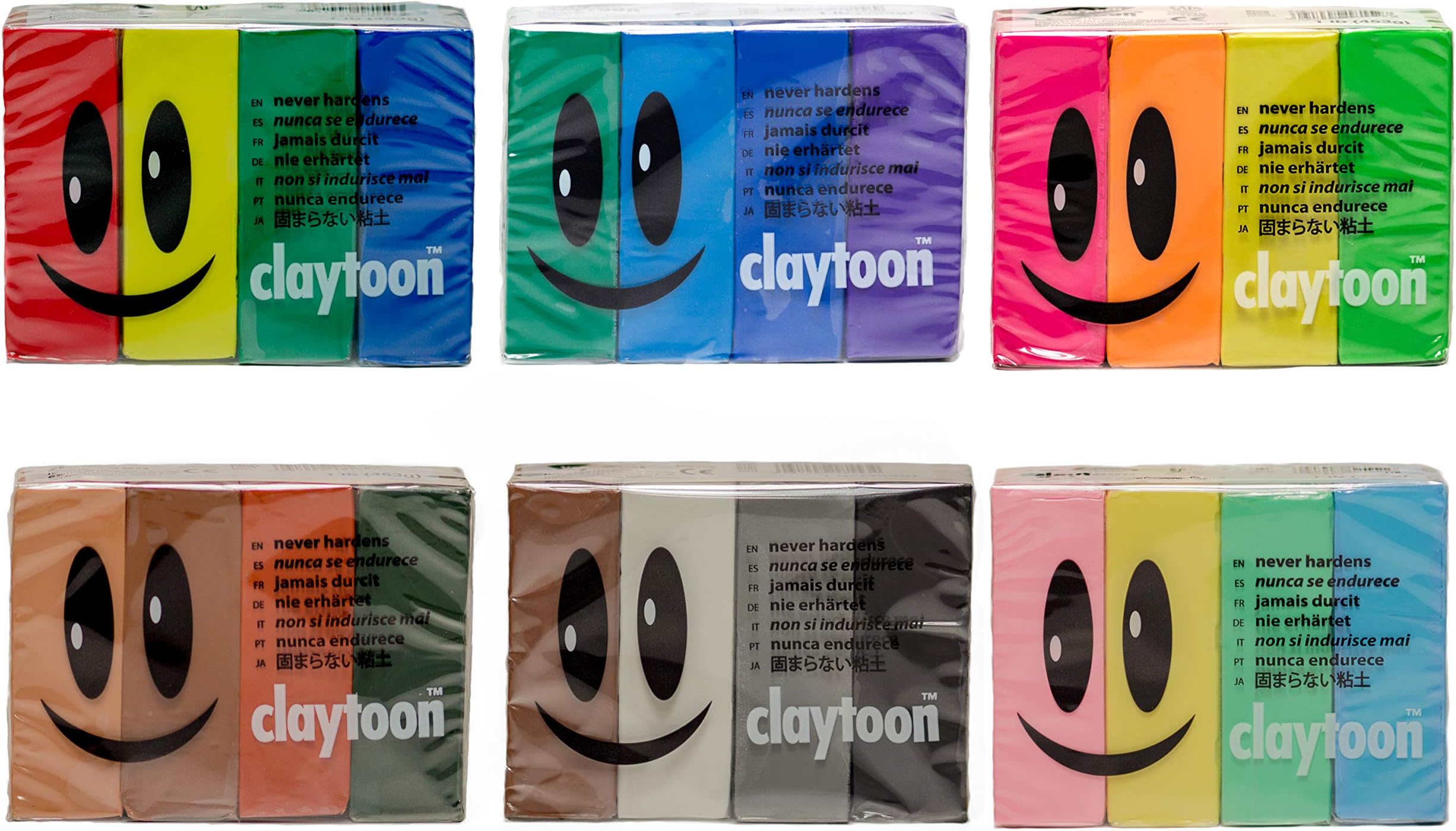 Van Aken International - VA18907 - Claytoon Modeling Clay Set - 24-Assorted Colors - 4 Oz Bars