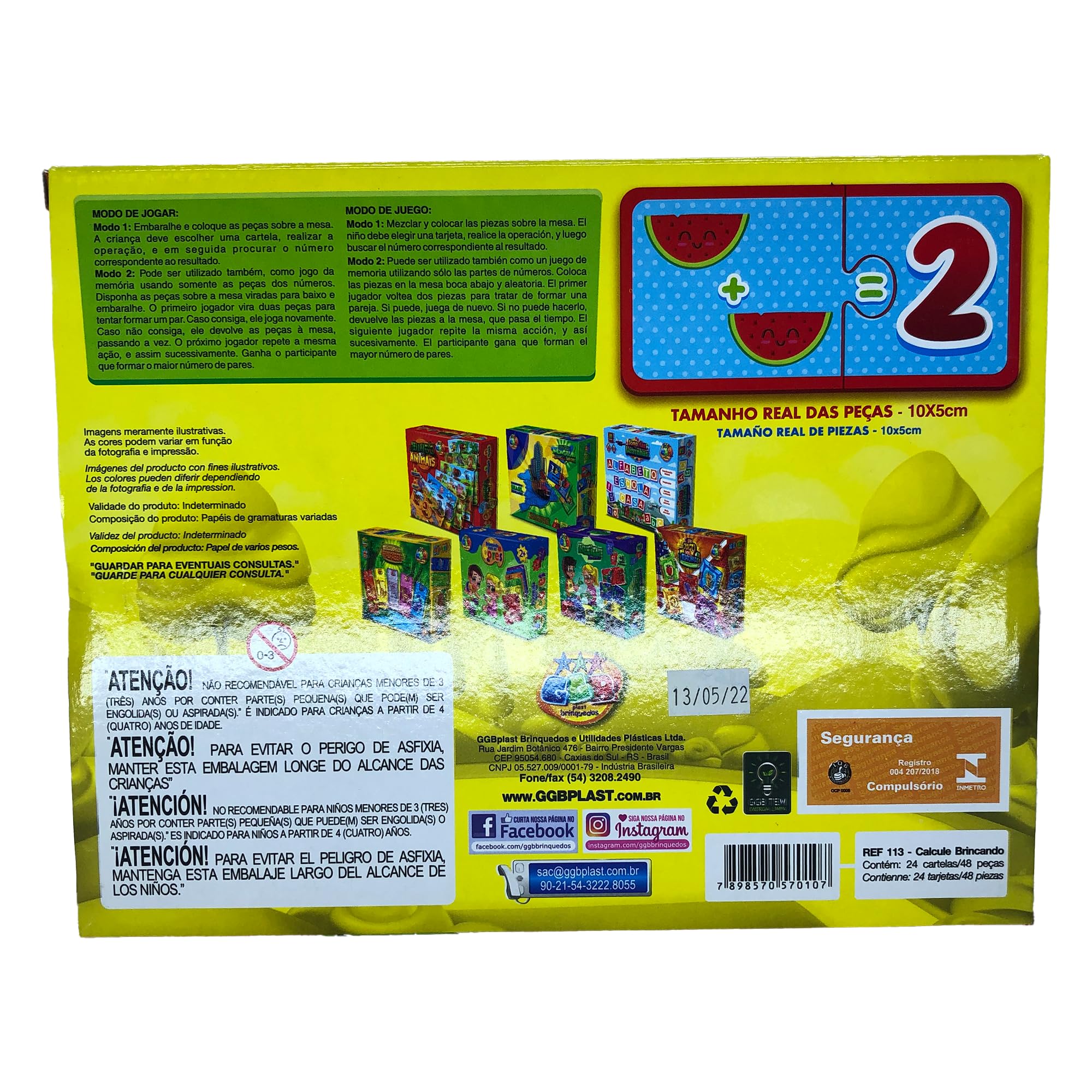 GGB Plast Jogo Pedagógico Calcule Brincando | Amazon.com.br