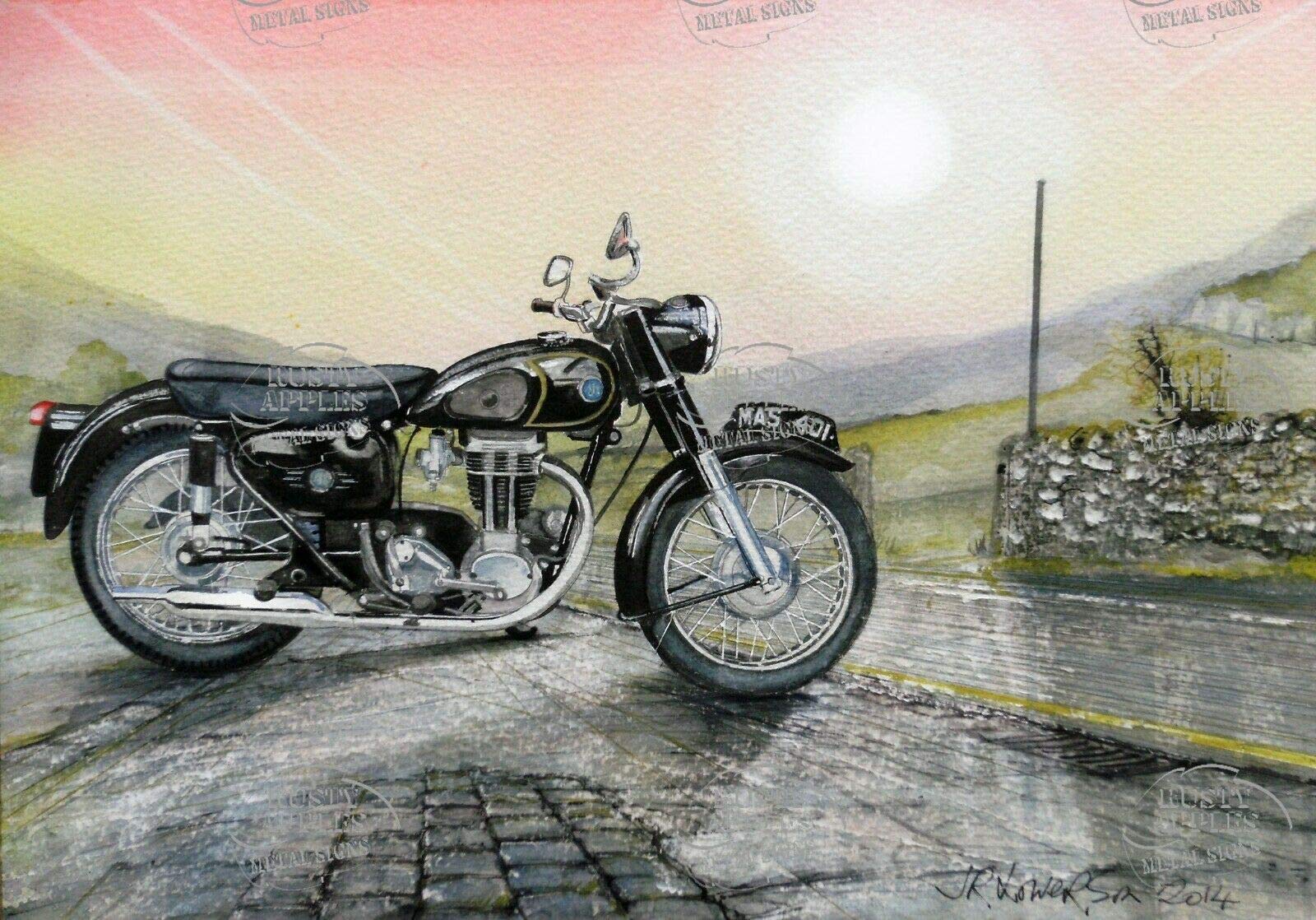 The Rusty Apples Metal Sign Co 1959 Ajs 350 Great British Motorcycle – Metal Sign – 3 Sizes To Choose From