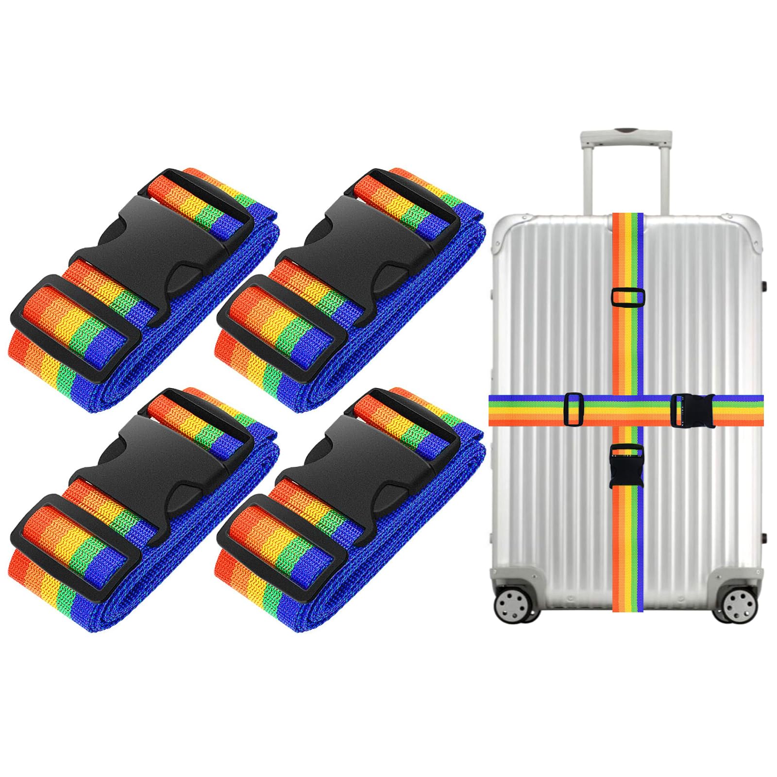 Cinghie Per Valigie 4 Pezzi - Regolabili E Resistente, Ideali Per Viaggi - Foto 2