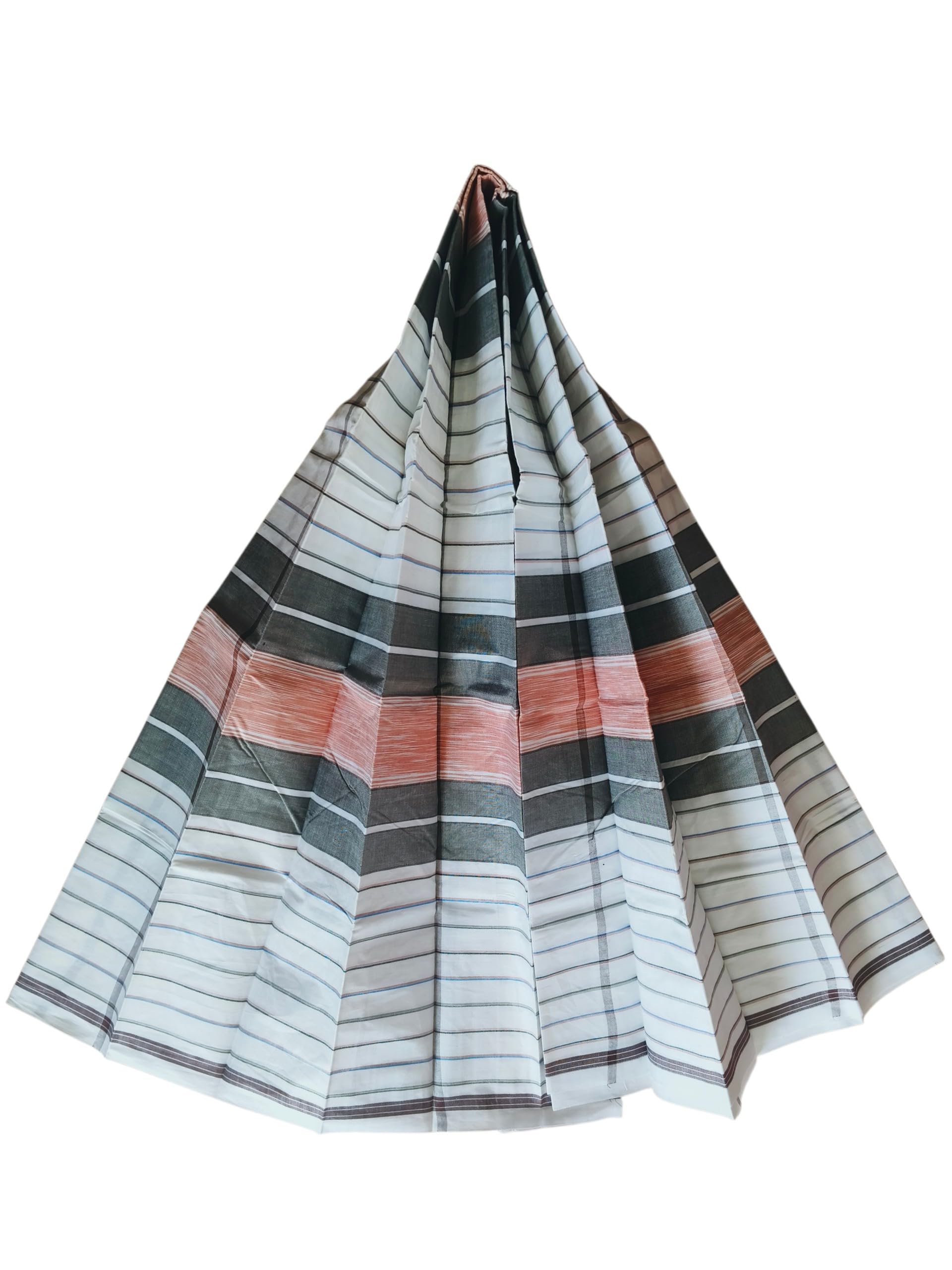 Traditional Bangladeshi Lungi for Men Size 2.5 Meter, Very Soft Fashionable and Comfortable for Sleep, Bath and Beach use,White,Pink Stitched Lungi (alm1)-picture-17