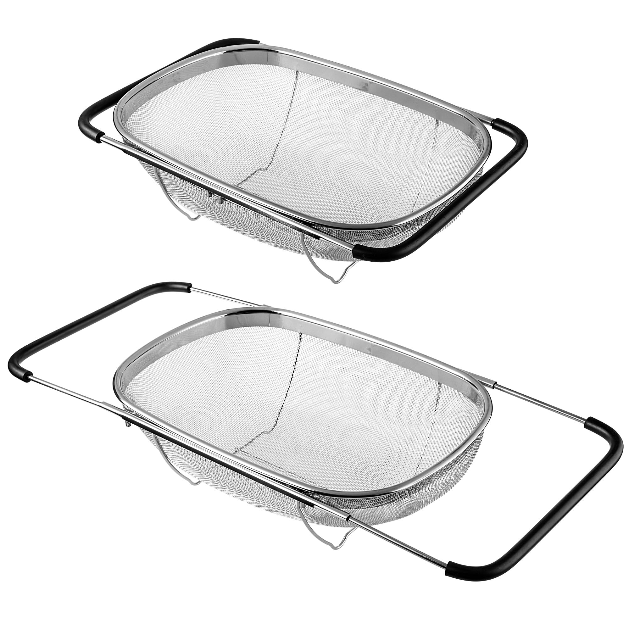 KADAX Scolapasta in acciaio inox per lavello, scolapasta con manici, colino da cucina per lavare e scolare frutta, verdura e pasta, filtro per lavello