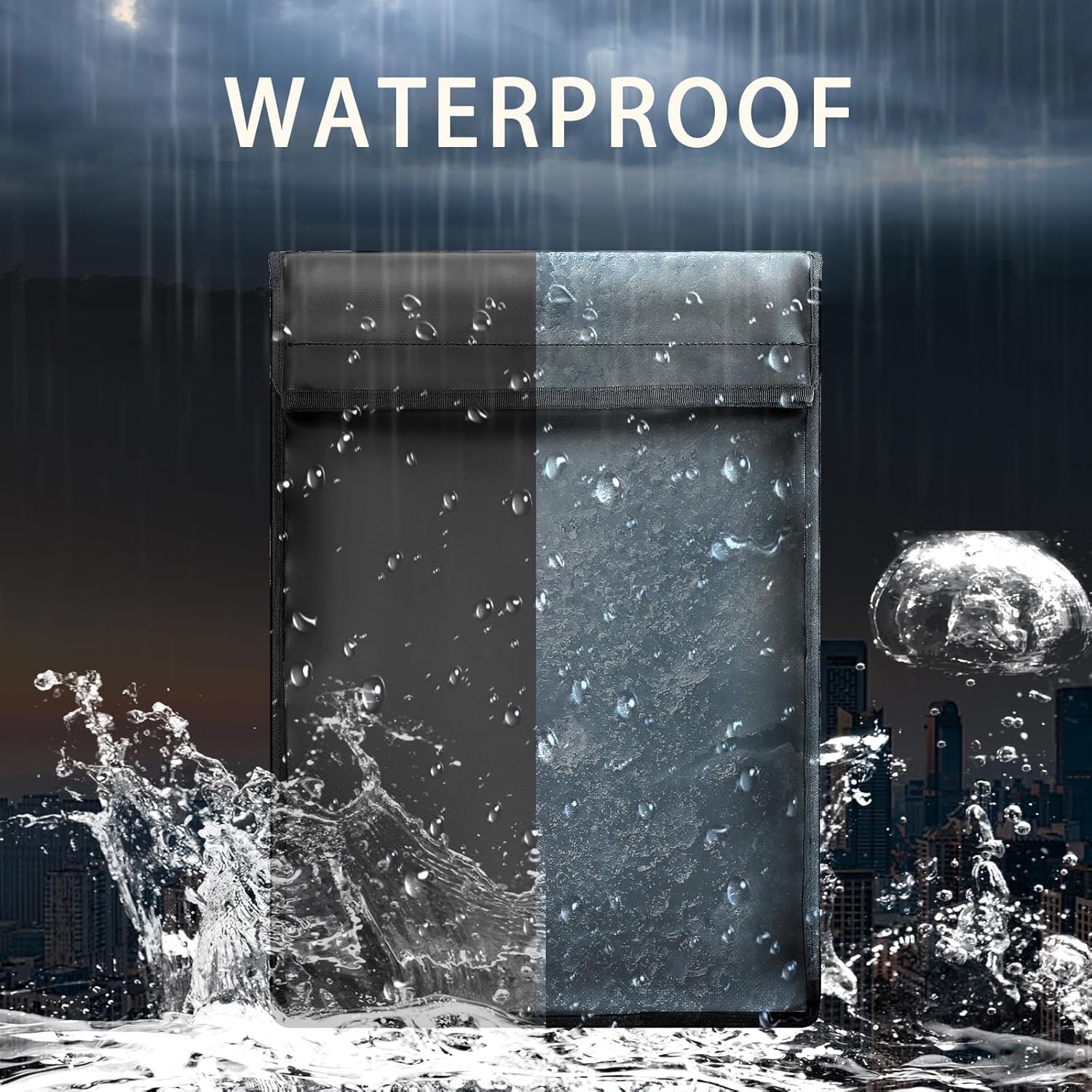 Faraday Bags, Dark Waterproof Anti-Tracking Faraday Pouch for Car Keys and Laptops and Tablets and Phones, 2 Packs RFID Signal Blocking Bag with Shoulder Strap, Black - Image 5