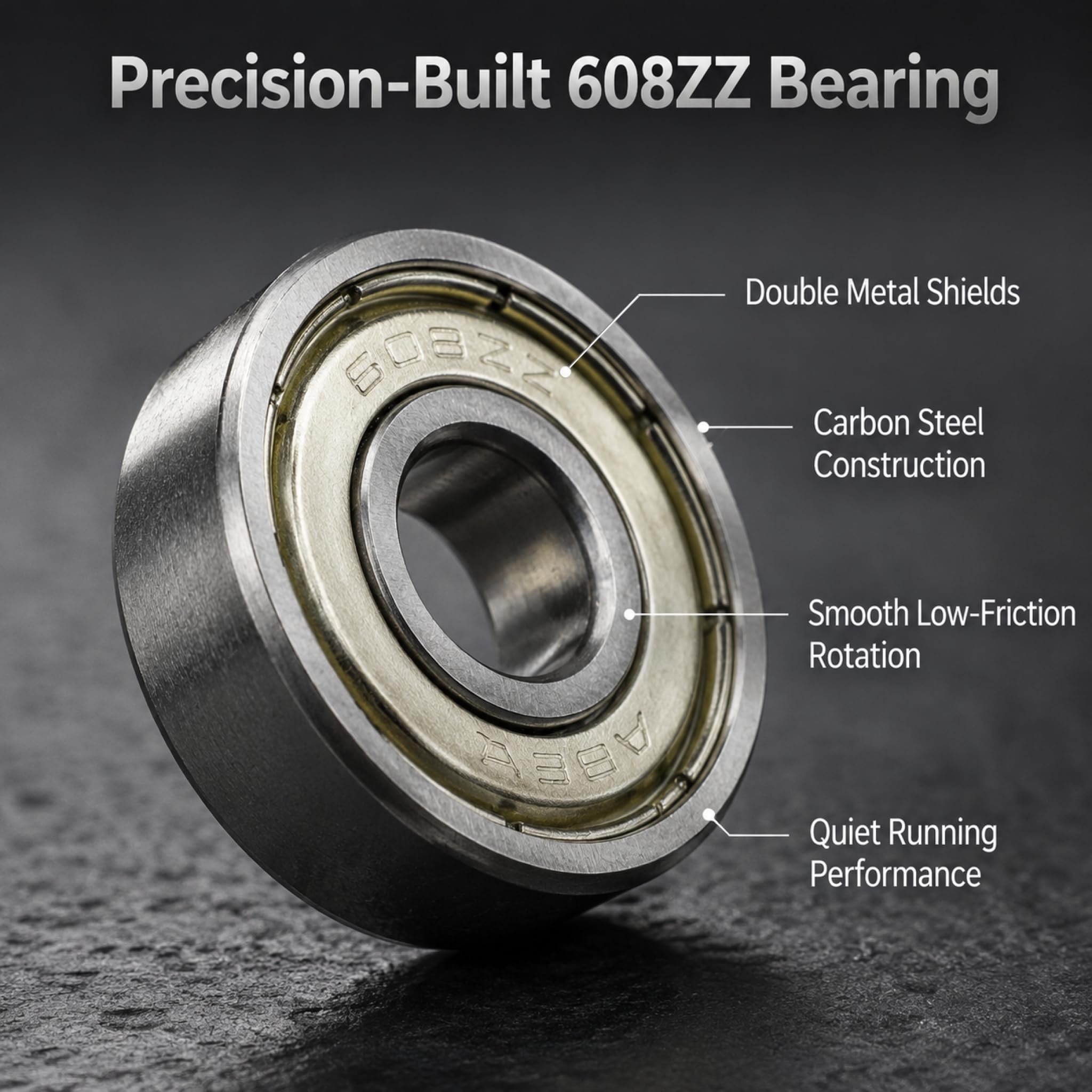 20 PCS 608 -ZZ Ball Bearings – Double Metal Sealed Miniature Deep