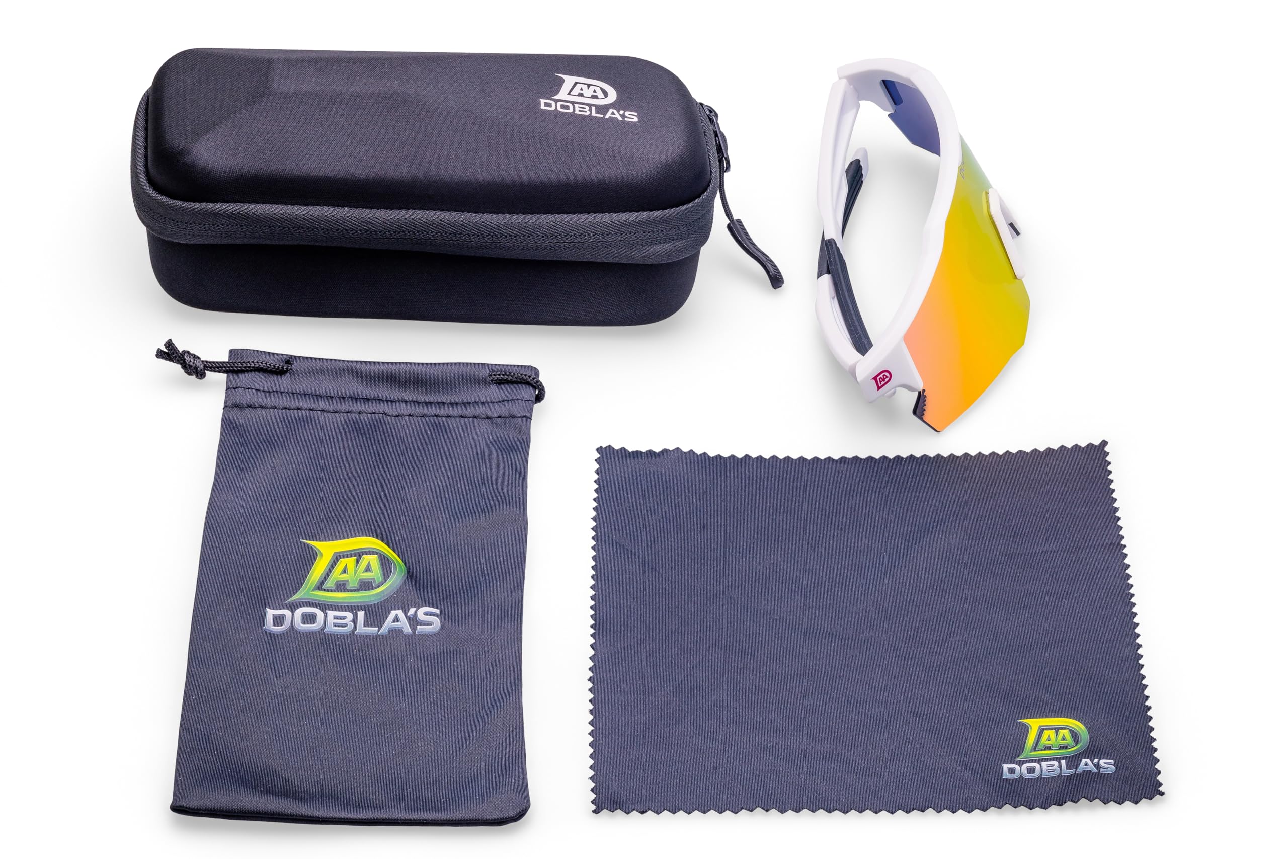 Dobla's Occhiali da sole sportivi leggeri polarizzati protezione UV400 | montatura TR90, gomme regolabili | ciclismo, corsa, escursionismo, corsa, camminata, tennis, paddle | uomo e donna