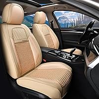 Vista 21 de Coverado Juego Completo de Fundas de Asiento de Coche, Fundas de Asiento de Cuero Nappa Negro para Coches, Protector de Asiento de Coche