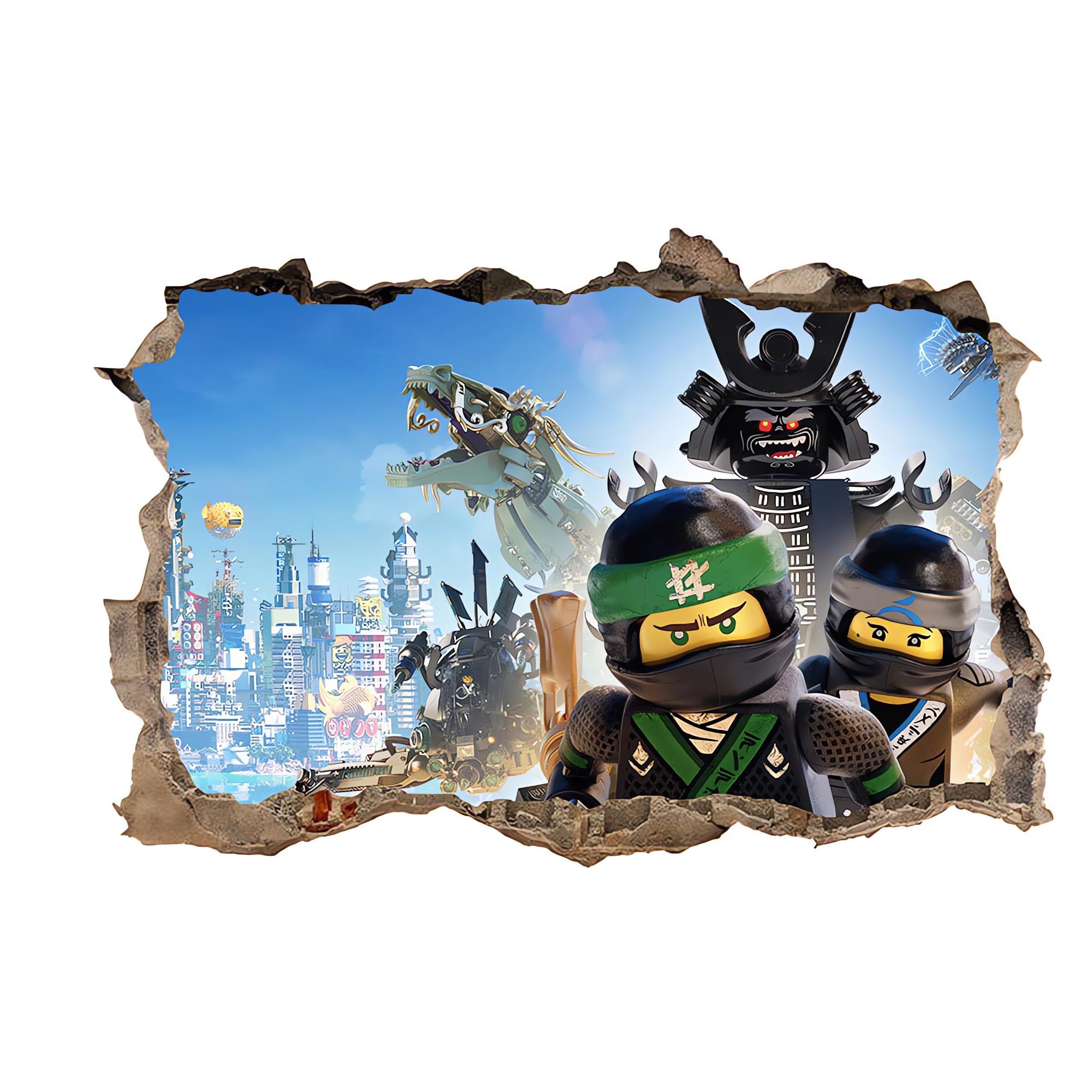 Grenric Black Anime Ninja Art Wall Sticker For Kids Bedroom, 3D Cartoon Diy Self Adhesive Removable Wall Decals Nursery Background Decor