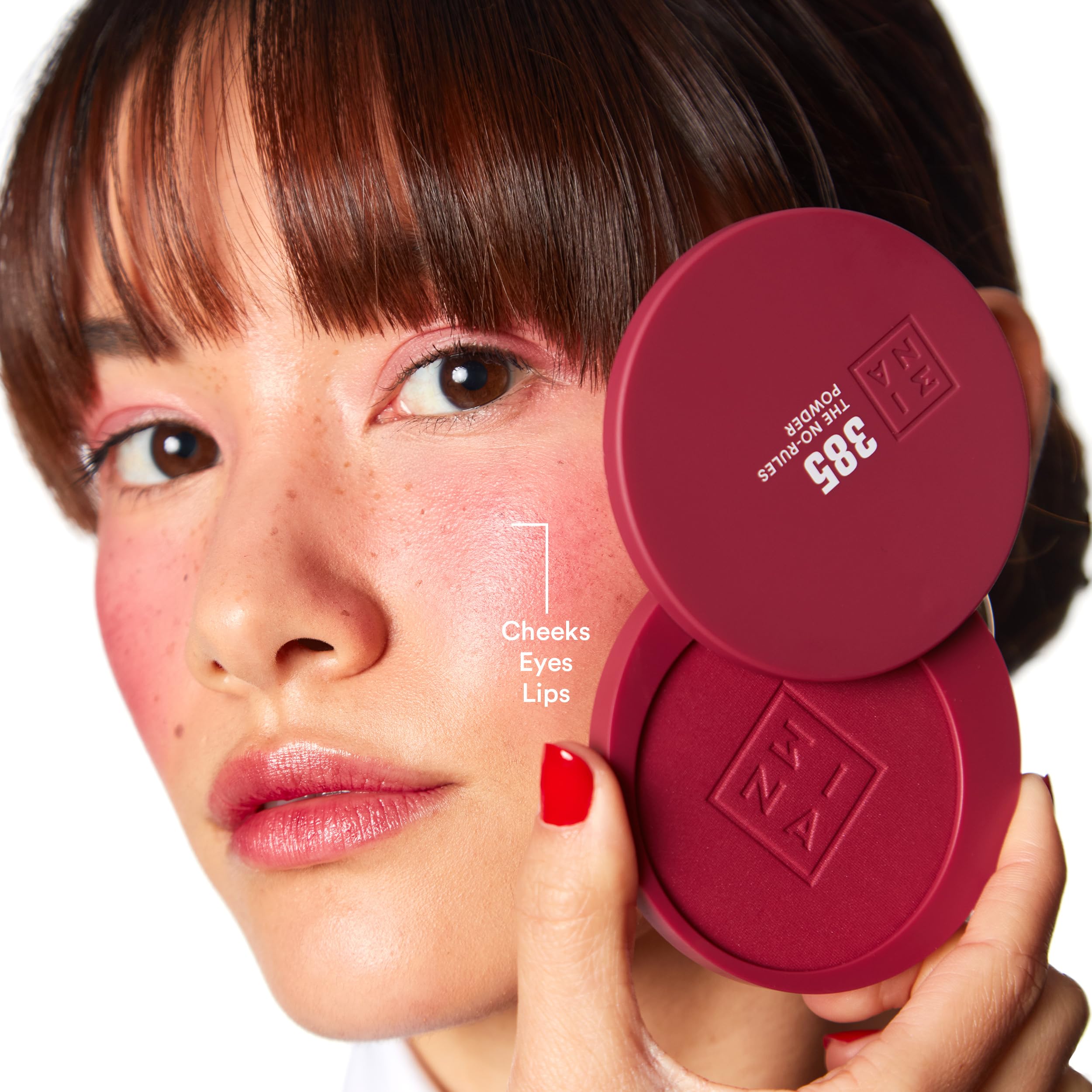 3INA MAKEUP - The No-Rules Powder 385 - Burgundy 3-in-1 Compact Powder with Hyaluronic Acid and Ceramides - Soft Formula - Image 2