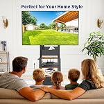 Rolling TV Stand with Power Outlet & 4-Tier Storage for 23-60 Inch Flat/Curved Screen up to 160lbs LCD/LED/OLED Adjustable Height Mobile TV Cart with Wheels for Home Office Outdoor Max VESA 400x400mm