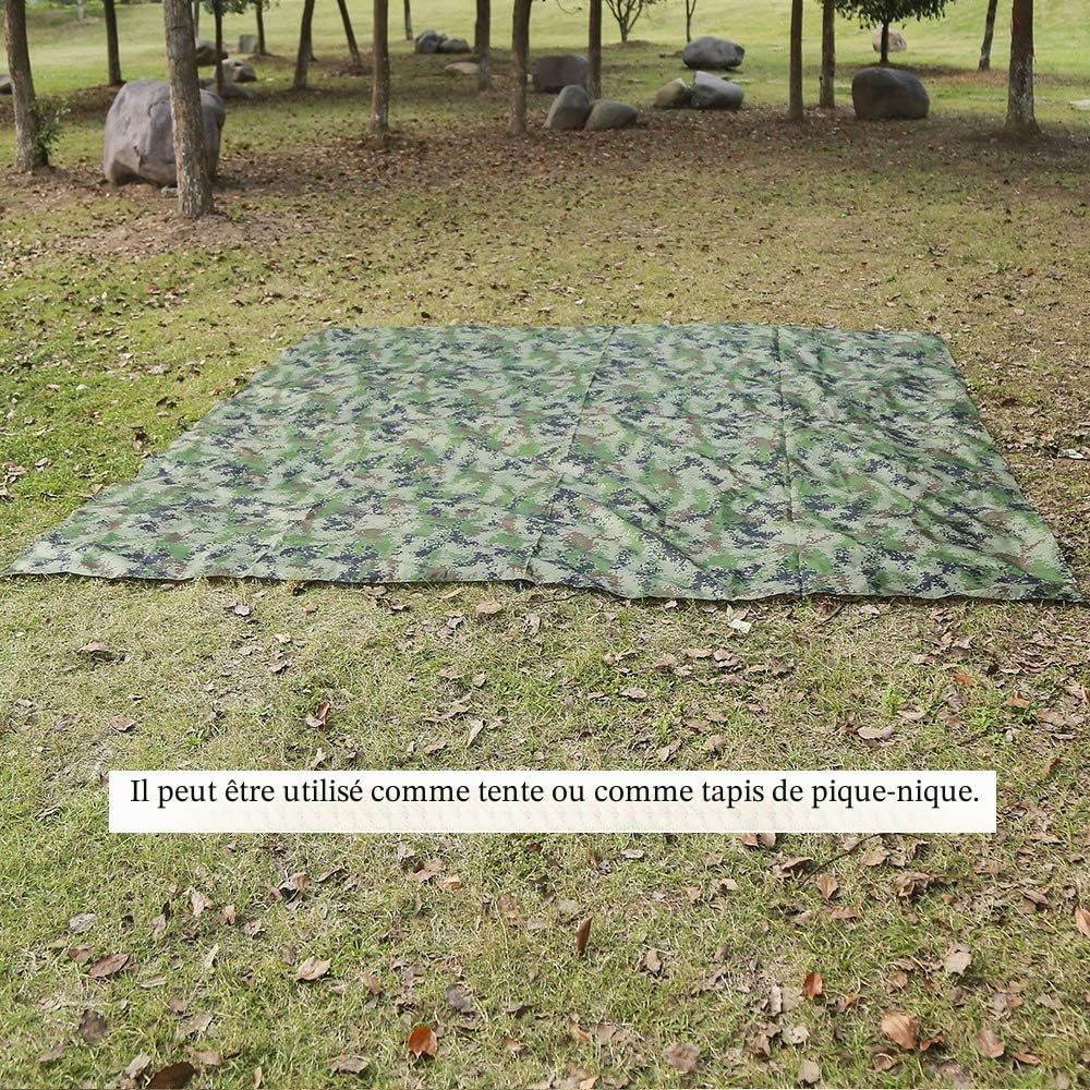 Hamac de camping pour 2 personnes avec filet, tente, sangles d'arbre, robuste, étanche, léger, en nylon pour randonnée, voyage, plage, survie, jardin