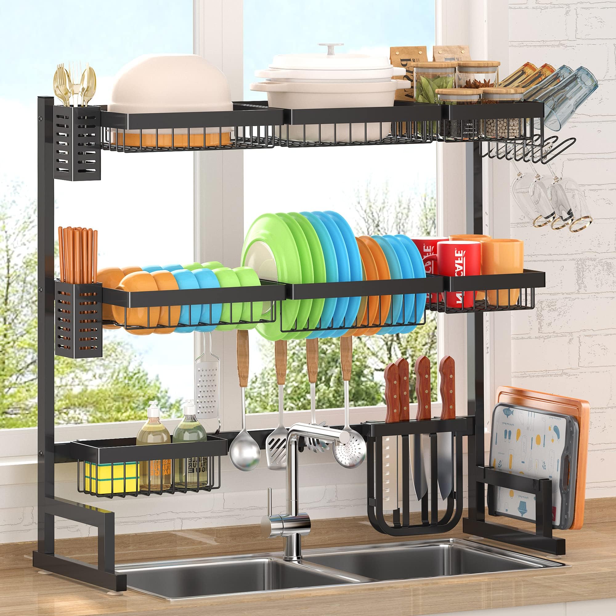 3 Tier Adjustable Over Sink Dish Drying Rack