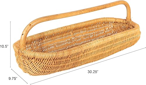 Miniatura 2 de Creative Co-Op Cesta de ratán tejida a mano con asa, natural