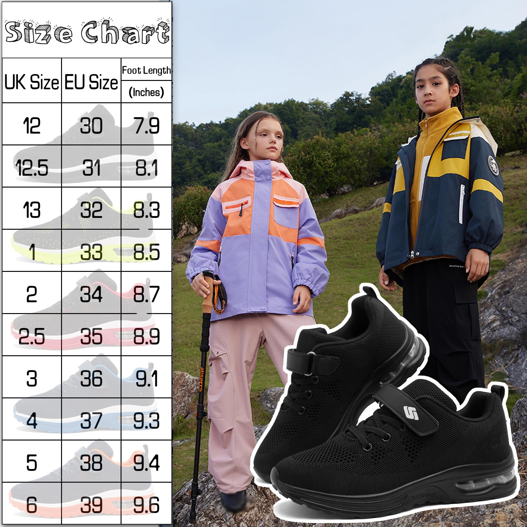 Sneaker Casual da Bambini Ragazzi Scarpe da Corsa Scarpe da Ginnastica Unisex-Bambino Outdoor Camminata Tennis Scarpe Sportive Traspirabile Leggere
