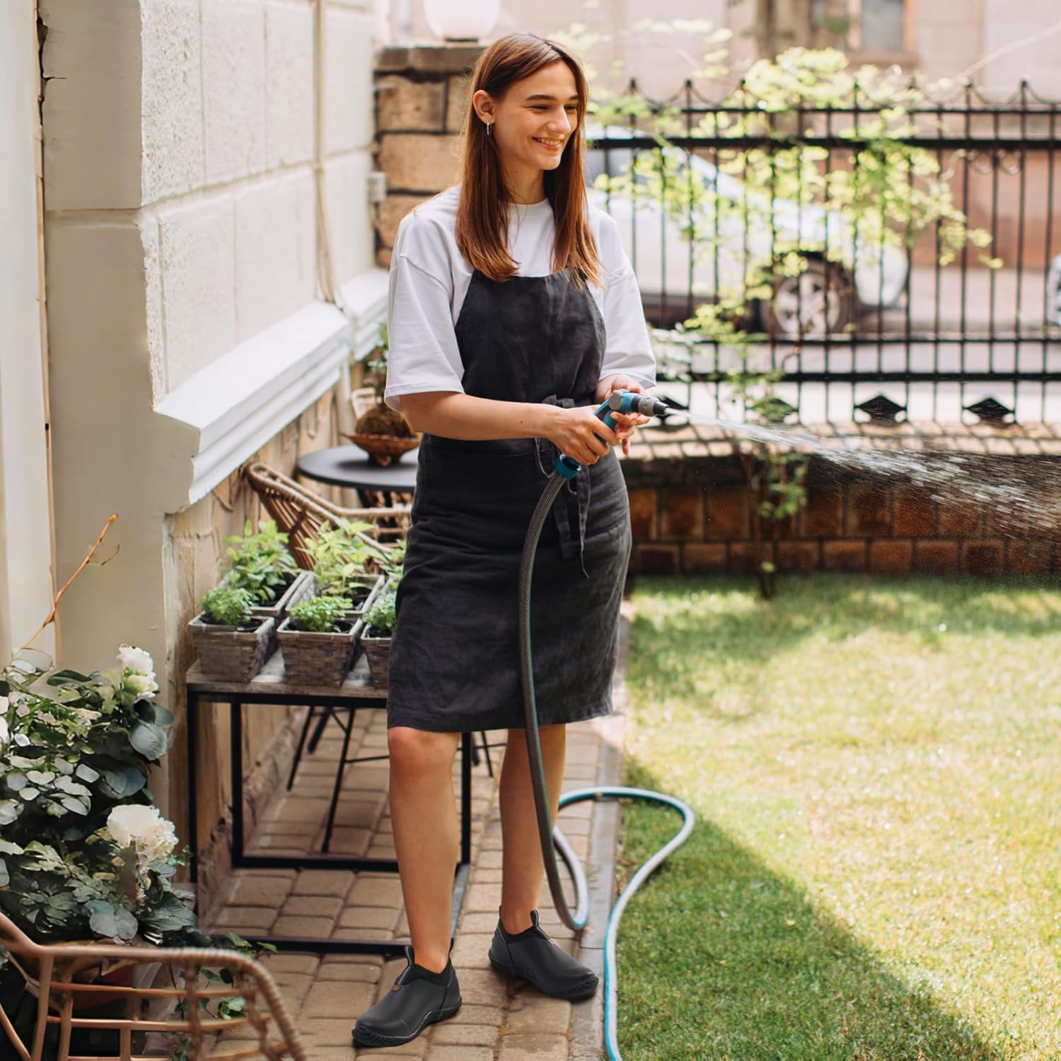 HISEA Waterproof Garden Shoes for Women Neoprene Slip-On Rubber Rain Footwear Short Ankle Booties - Image 3