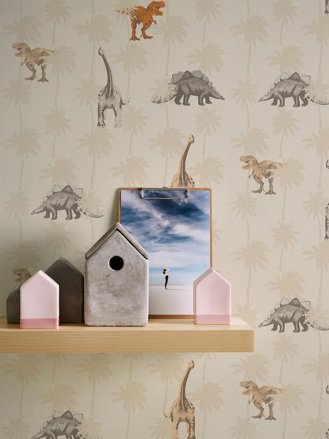 Wallpaper Dinosaur Beige - Wallpaper with Animals - Children's Wallpaper Boys - 10.05 m x 0.53 m - Animal Wallpaper for Children's Room - Made in Germany