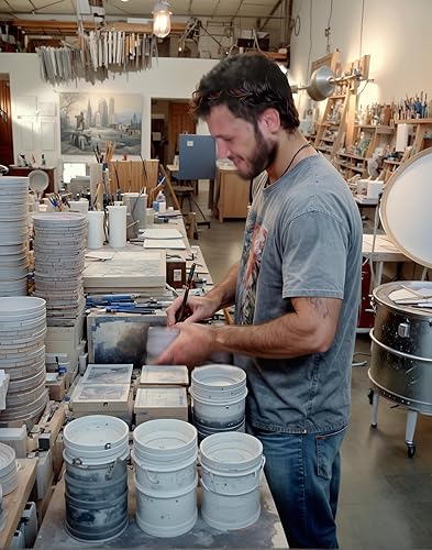 Miniatura 8 de Palmetto & Moon Coasters that are drip absorbent - set of 4 - Handmade by McCarter Coasters - 4.38 inch