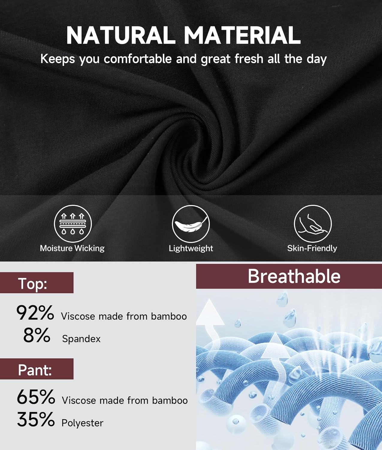 BAMBOO COOL Mens Christmas Pajamas Set Plaid Pjs Pijama Soft Lightweight Sleepwear Long Sleeve Woven Pants with Pockets - Image 4