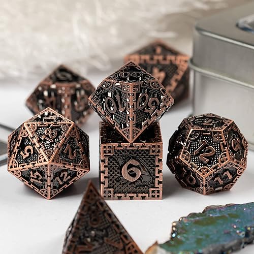 Miniatura 3 de UDIXI DND - Juego de dados poliédricos de metal D&amp;D para Dungeons and Dragons Gift RPG MTG Games - Plata antigua