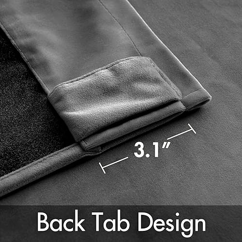 Miniatura 3 de MIULEE Cortinas de terciopelo gris de 90 pulgadas, 2 paneles, cortinas opacas de lujo para dormitorio, sala de estar, aislamiento térmico, cortinas