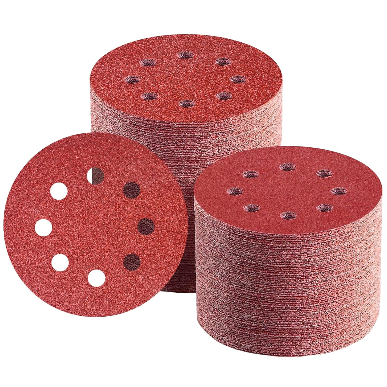 Schleifpapier 125mm Klett 40 Körnung, 8 Loch Schleifscheiben 125mm Rund Klett für Exzenterschleifer by TWSTYFAL (80 Stück)