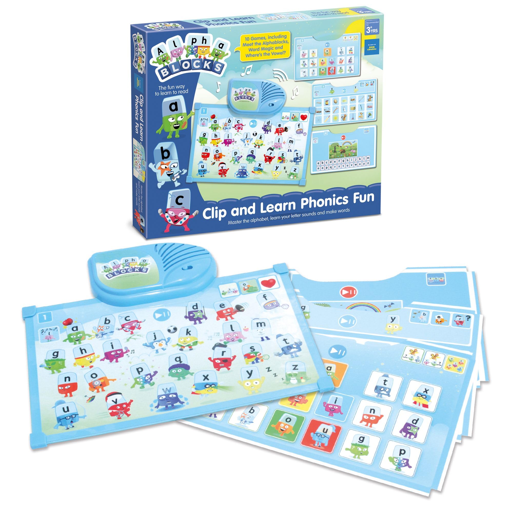 Alphablocks Clip and Learn Phonics Fun – Interactive Early Learning Phonics Game for Kids Ages 3+ | Alphabet Sounds, Word Building & Reading Skills Activity Set