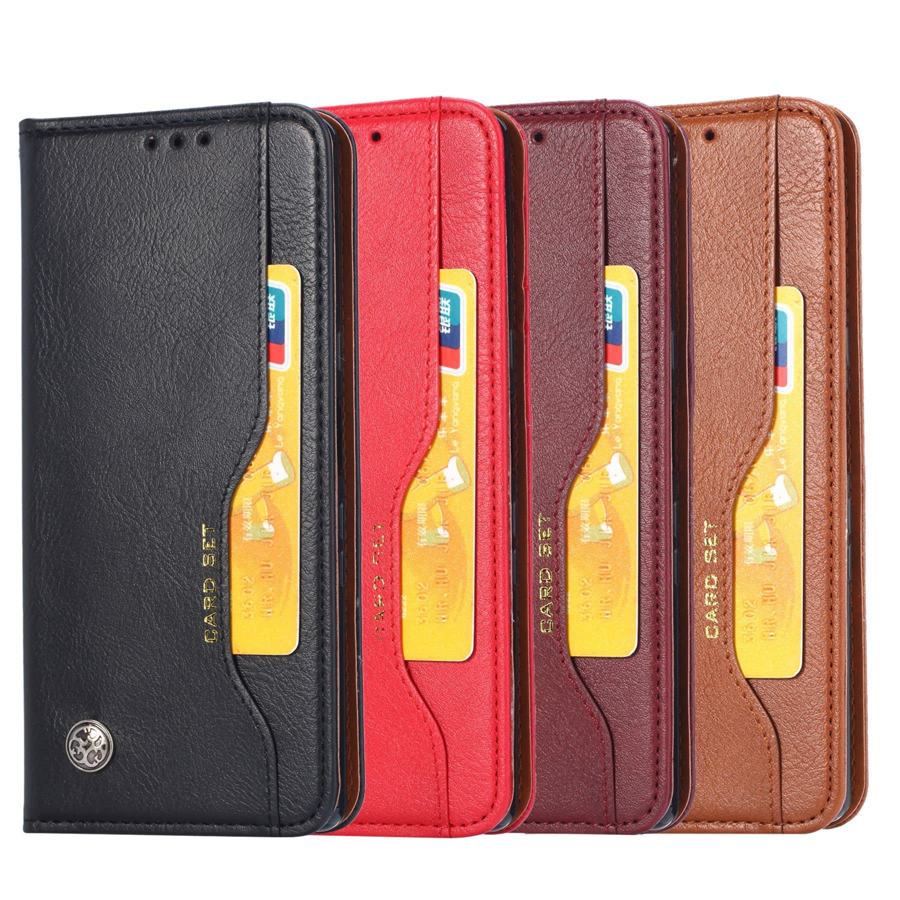 Custodia per Il Portafoglio per Samsung Galaxy S22/S22 Plus/S22 Ultra, Supporto per Flip Card a Flip in Pelle retrò TPU Interno Protettivo Protettivo