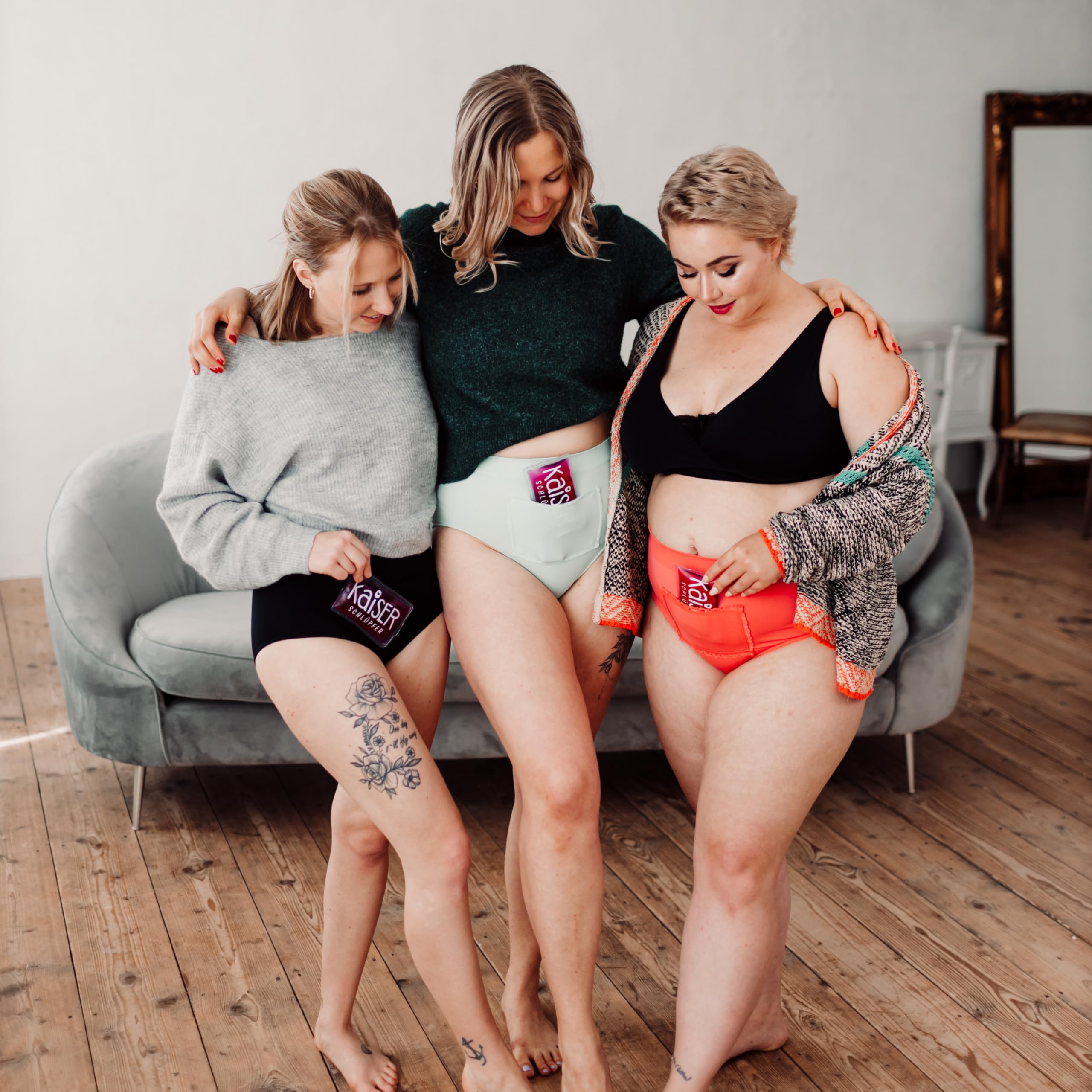 Kaiserschlüpfer Warme Tage Hipster - Unterhose für Damen mit Zwei Wärmepads - Wärme bei Regelbeschwerden, Blasenentzündung oder Endometriose