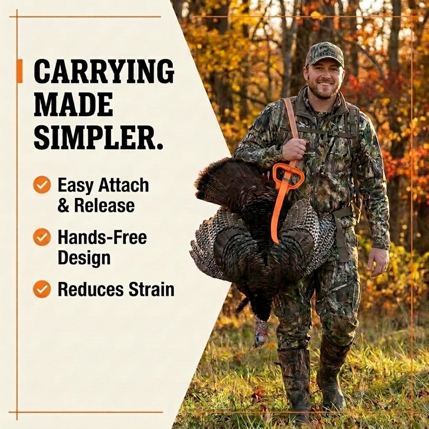 MULTUS Perfect Turkey Tote, Turkey Drag, Turkey Carrier, Turkey Hauler, Turkey Sling, Deer Drag, Carry by Hand or Hands Free image 3