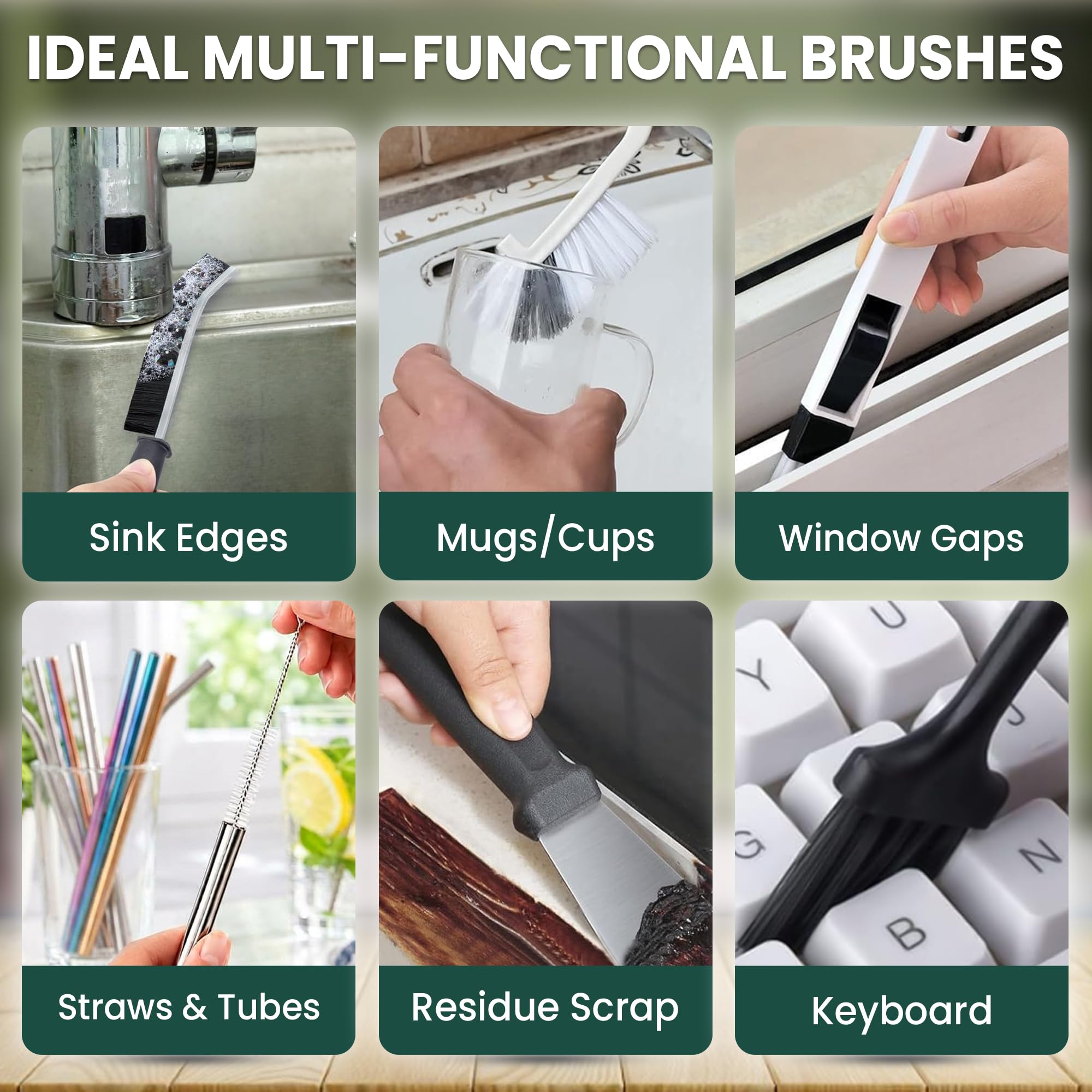 Crevice Cleaning Brush Set - 17 Piece -2 Crevice Cleaning Brush Set - 17 Piece -2