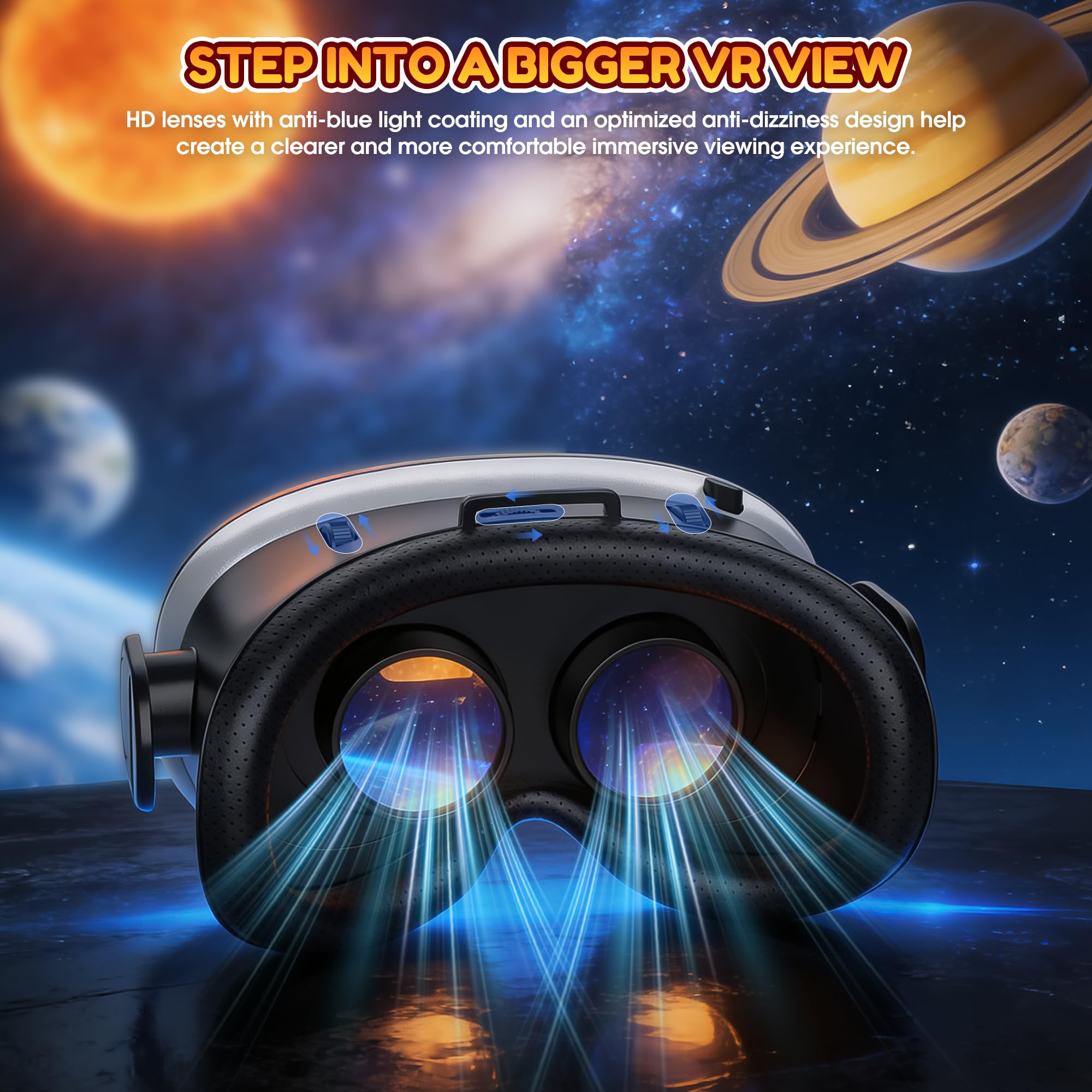 XWP Visore VR, Occhiali Per Realtà Virtuale 3D Per Smartphone, Compatibile Con iPhone & Android (4.7–7.0"), Con Lenti HD, Per Apprendimento, Giochi E Film, Regalo Di Compleanno Per Bambini E Famiglia