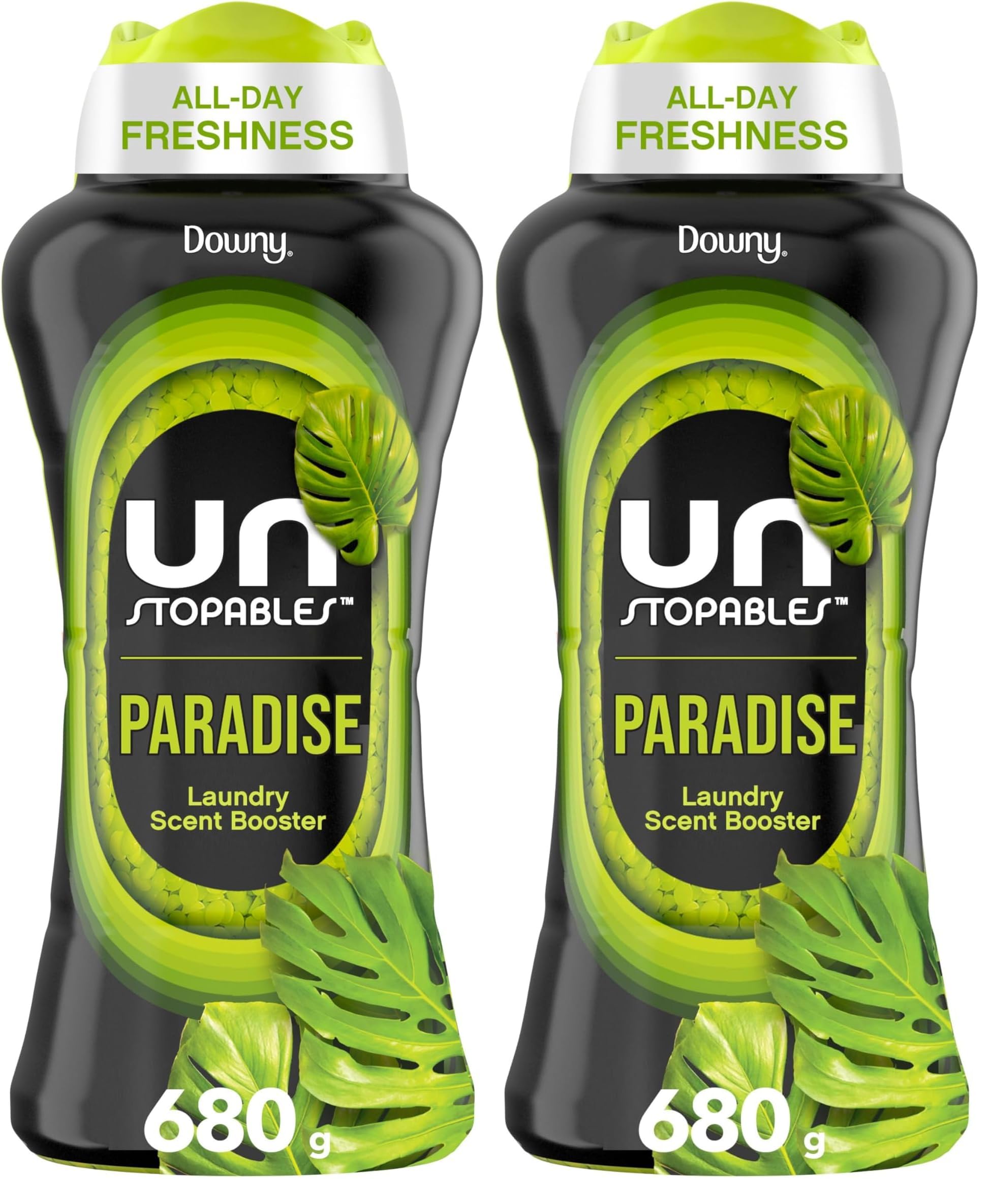 Downy Unstopables In Wash Scent-Booster Beads, Paradise-Scent, Laundry-Beads for Odor Protection, Downy Scent Booster-Beads, Laundry-Scent Boosters, 24 Ounce (Pack of 2)