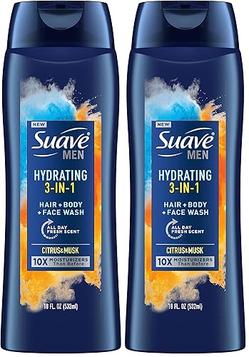 Miniatura 9 de Suave Gel de baño 3 en 1 para hombre, jabón corporal para piel y cabello hidratados, cabello, cara y cuerpo, con un aroma fresco durante todo el