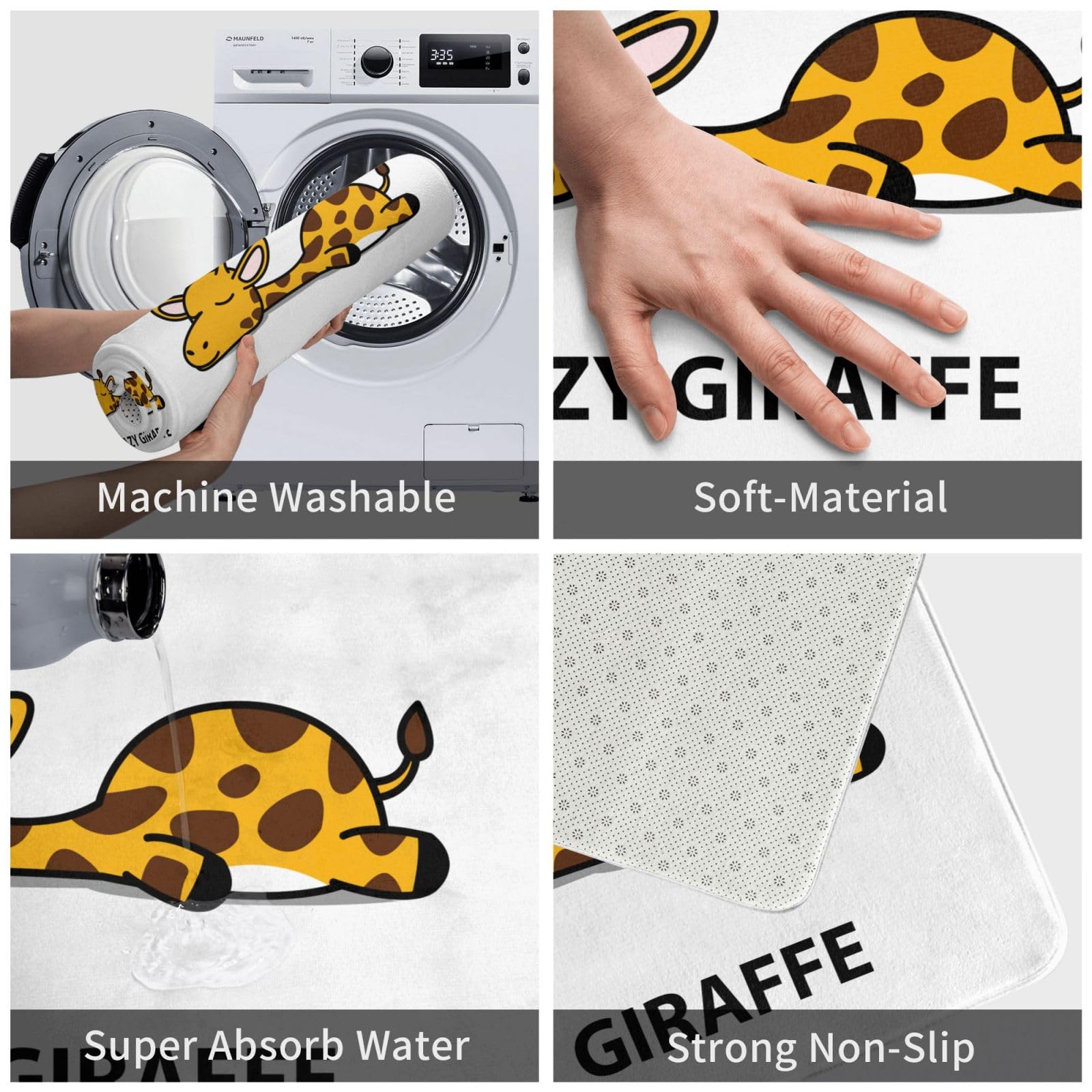 Amazon｜かわいい キリン 玄関マット 屋外 室内 足拭きマット