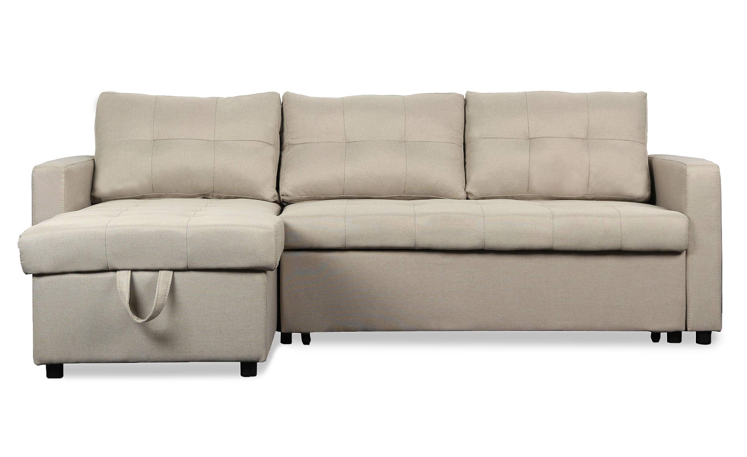 Menzzo Toledo Sofá Convertible, Poliuretano, Beige, L230 x P143 x H68 cm/152