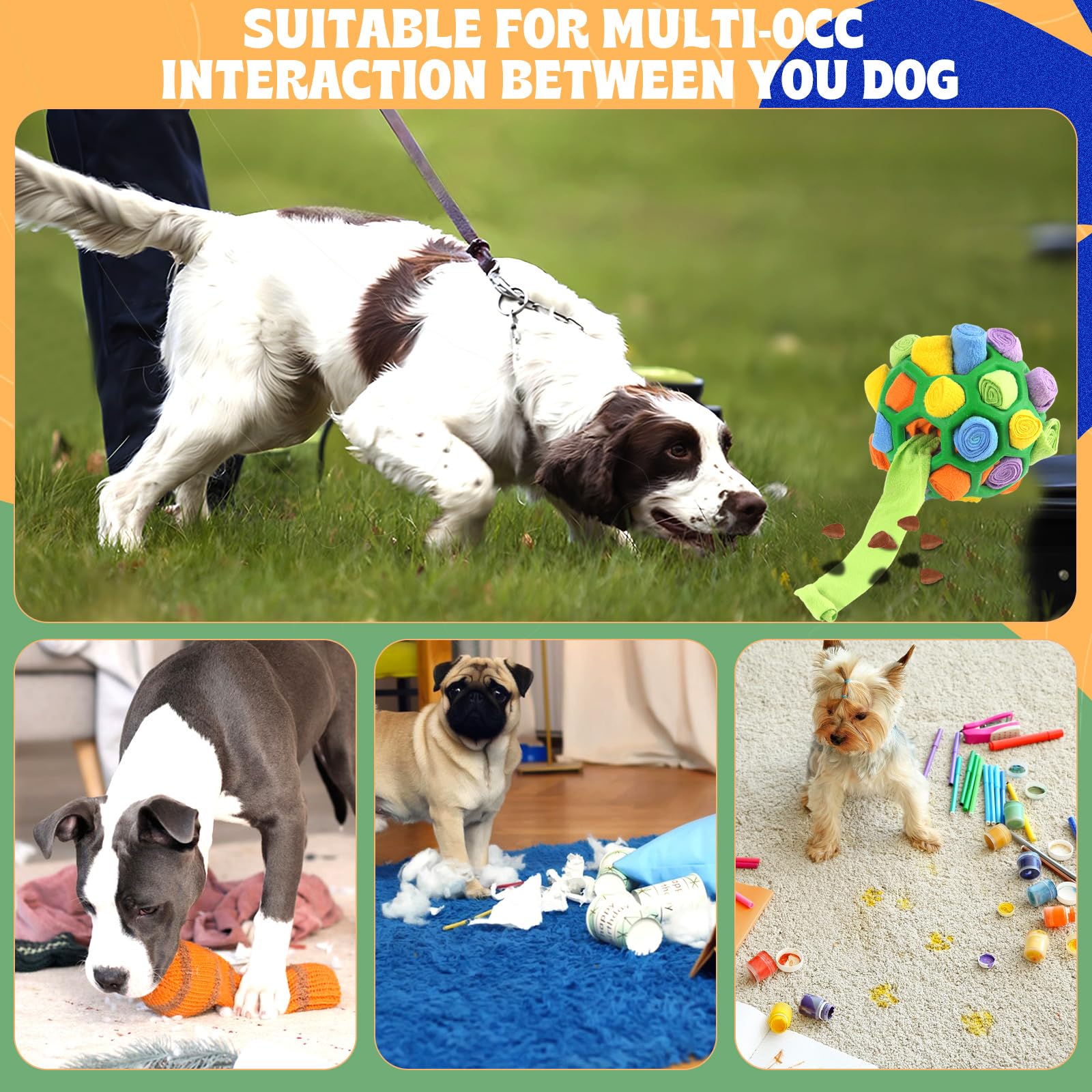 BINYI Tappetino Snuffle Mat per Cani Giochi Interattivi per Cane Indistruttibile Giocattoli Palla da Fiuto per Cani Addestramento