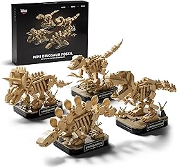Nifeliz 4 Small -Maquettes Fossiles de Dinosaures Kit de Construction Squelette pour Adultes, Modèles de décoration de Bureau, Idéal pour Les Amateurs (1 101 Pièces, NF10360)
