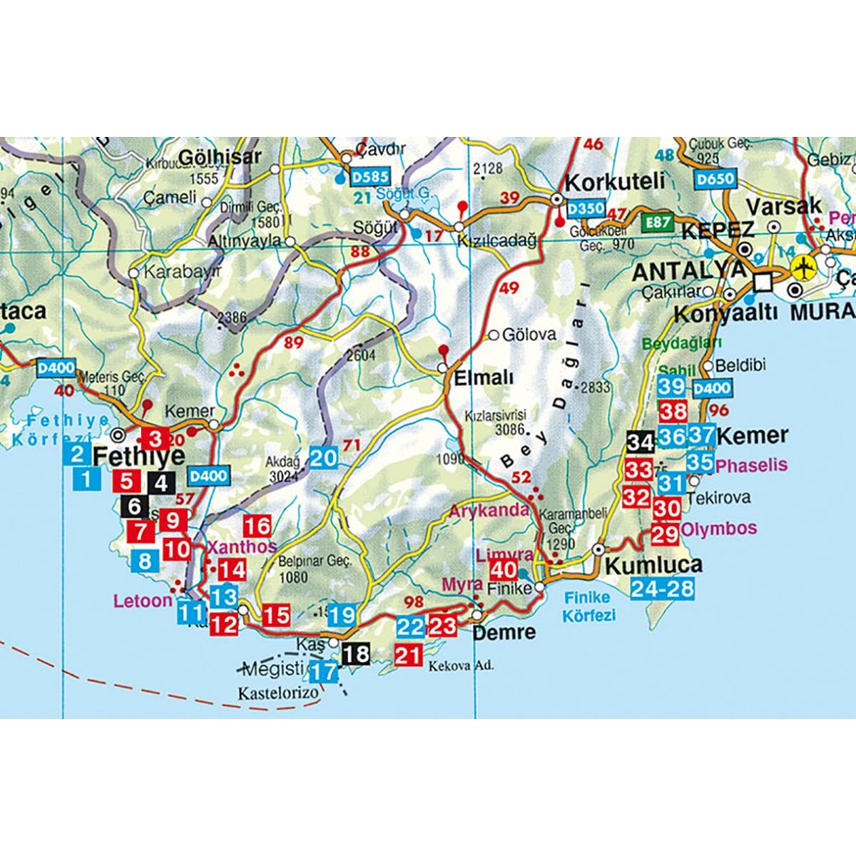 Türkische Riviera: Lykische Küste von Antalya bis Fethiye. 40 Touren – mit Lykischem Weg. (Rother Wanderführer)