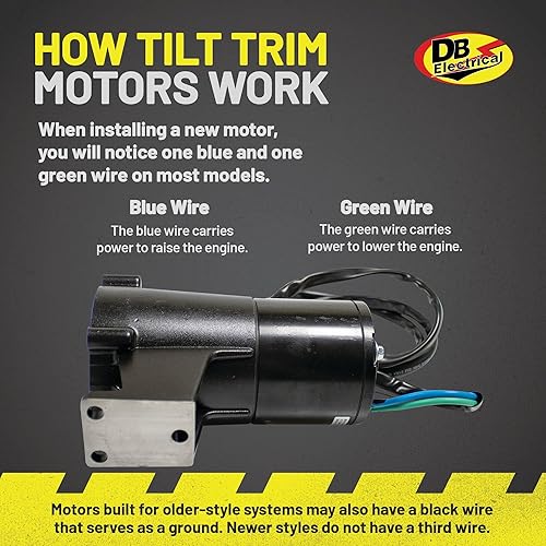 Miniatura 8 de DB Electrical 430-22053 Motor de ajuste de inclinación con depósito compatible conrepuesto para Force Marine 85 90 120 125 150 HP (86-91) Volvo