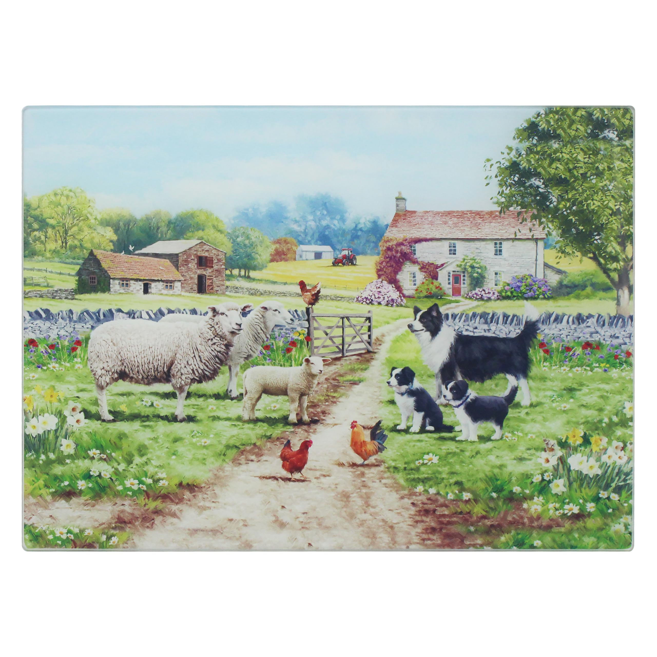 The Leonardo Collection Macneil Collie & Sheep Glassware Collie & Sheep Cutting Board for Home & Restaurants | Durable Chopping Boards for Kitchens | Washable Cutting Board for Everyday Use