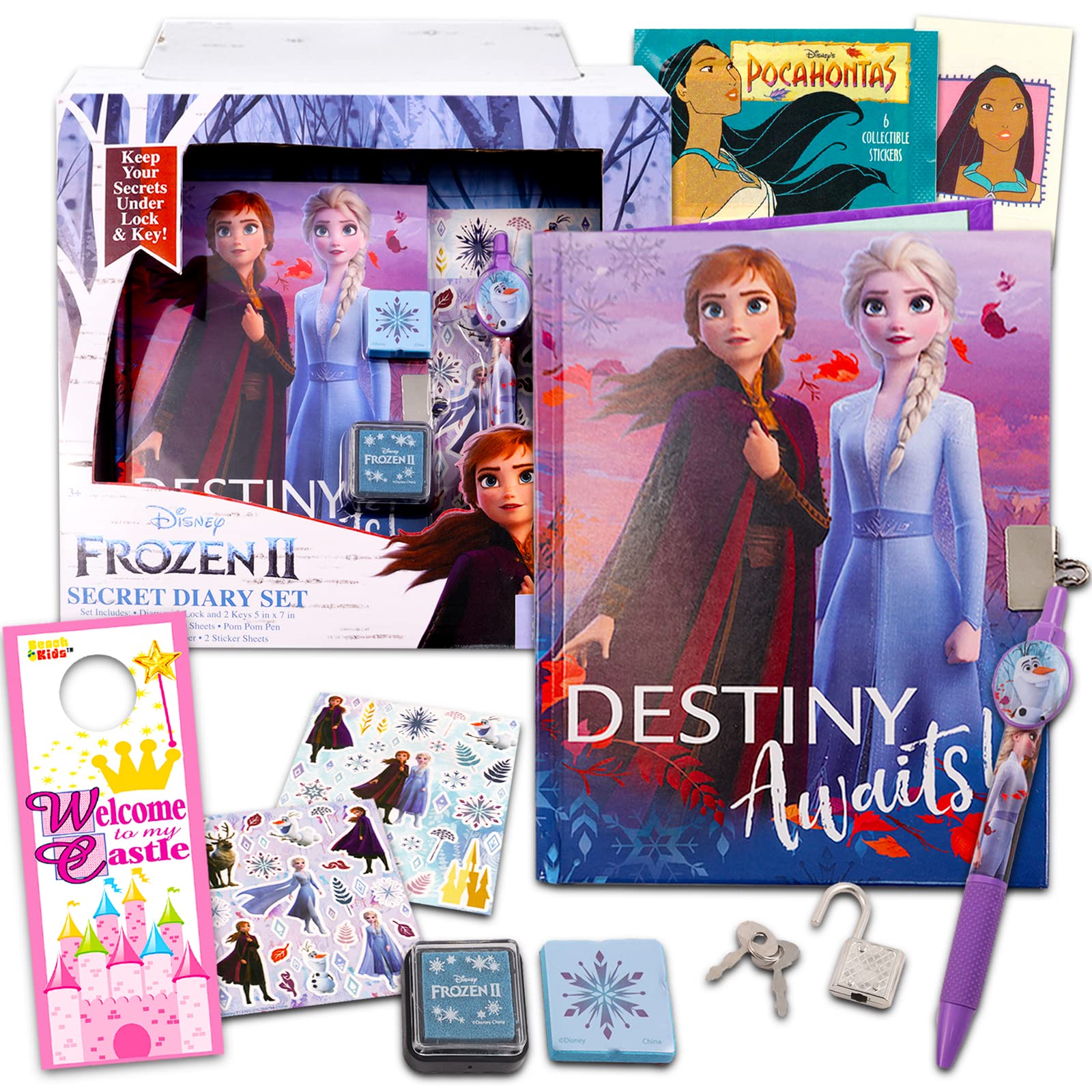 Photo 1 of **NON-REFUNDABLE** 2 PACK
Frozen Diary for Girls Set - Frozen Diary with Lock Bundle with Stickers, More | Frozen Stationary Set for Girls