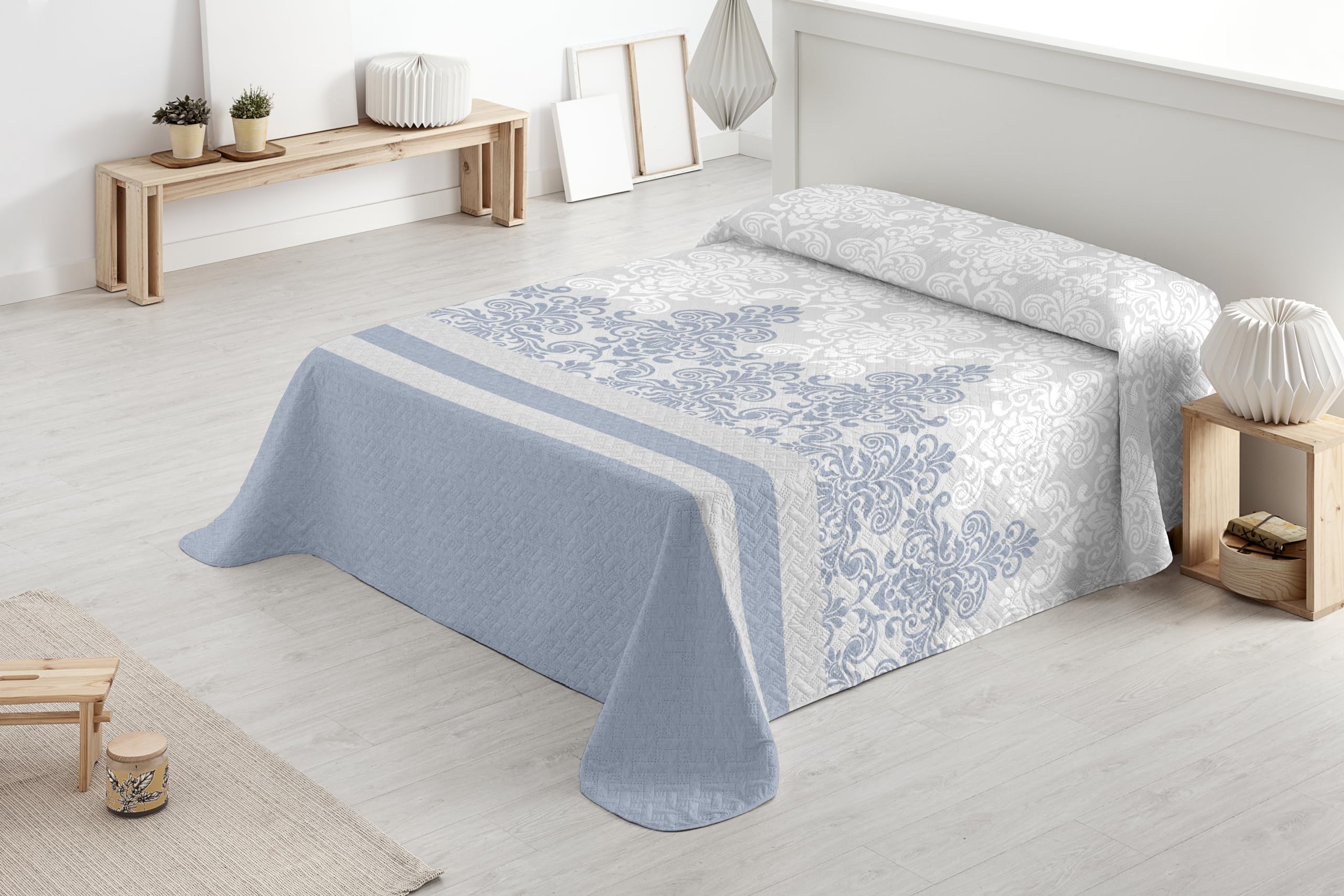 Degrees home - Classic - Colcha Cama 105 - Colcha bouti Cama - Primavera, Verano - 200X260 Azul