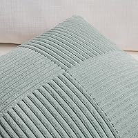 Vista 3 de Fancy Homi - Paquete de 2 fundas de almohada decorativas gris azul pequeño de 14 x 14 pulgadas para sofá, cama, sofá, rústico, estilo granja