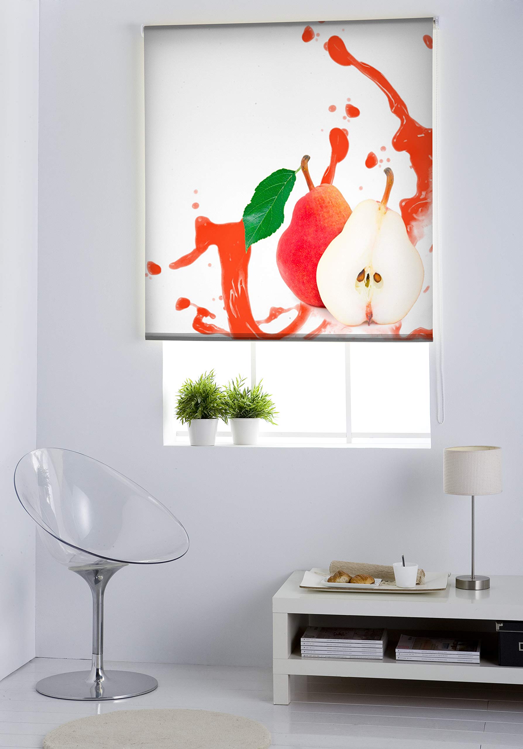Estoralis | Cuisine | Store Enrouleur | sans Outil Tissu translucide imprimé | C-1204 | 85 x 150 cm. (Largeur/Hauteur) Taille du Tissu 82 x 150 cm. | Stores pour fenêtres et Portes