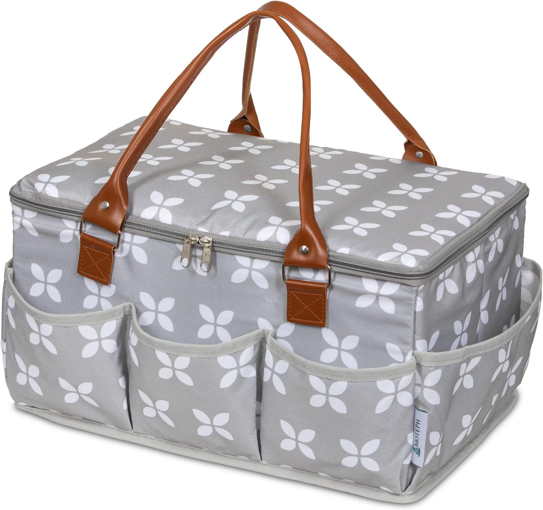 – Moteph Extra Large Diaper Caddy, Craft, Toy Organizer with Zip-Top Cover with Waterproof Wet/Dry Bag - Perfect for Baby Shower