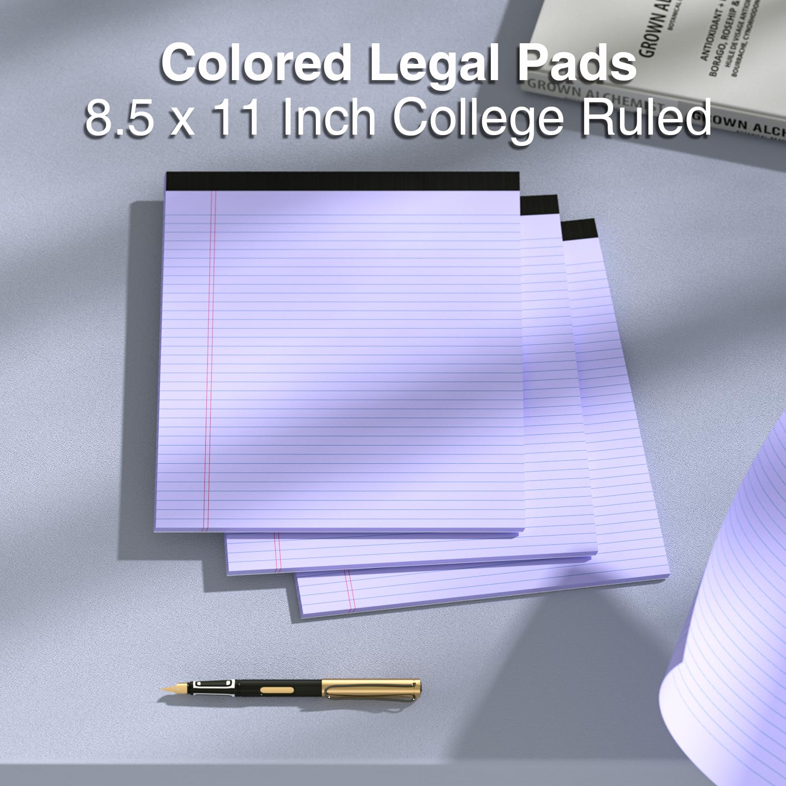 3 Pcs Legal Pads 8 5 x 11 Colored Note Pads 8 5 x 11 Notepad Total 75 — view 6